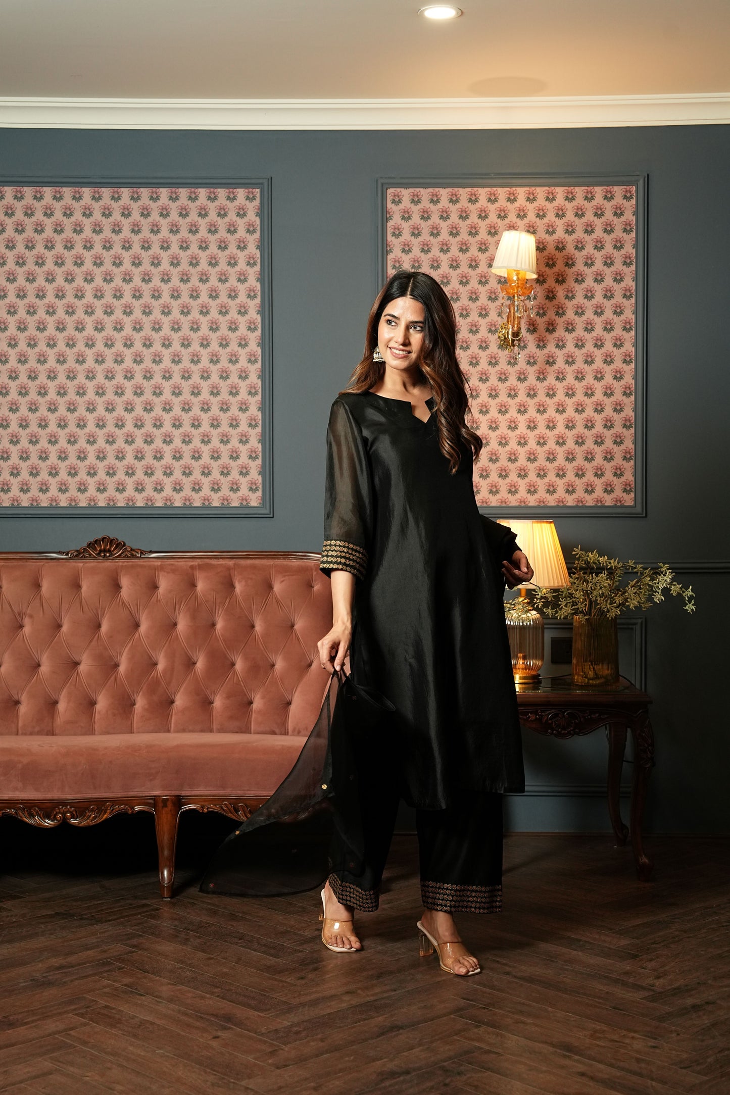 Aari Work Organza Designer Suit Set for Women