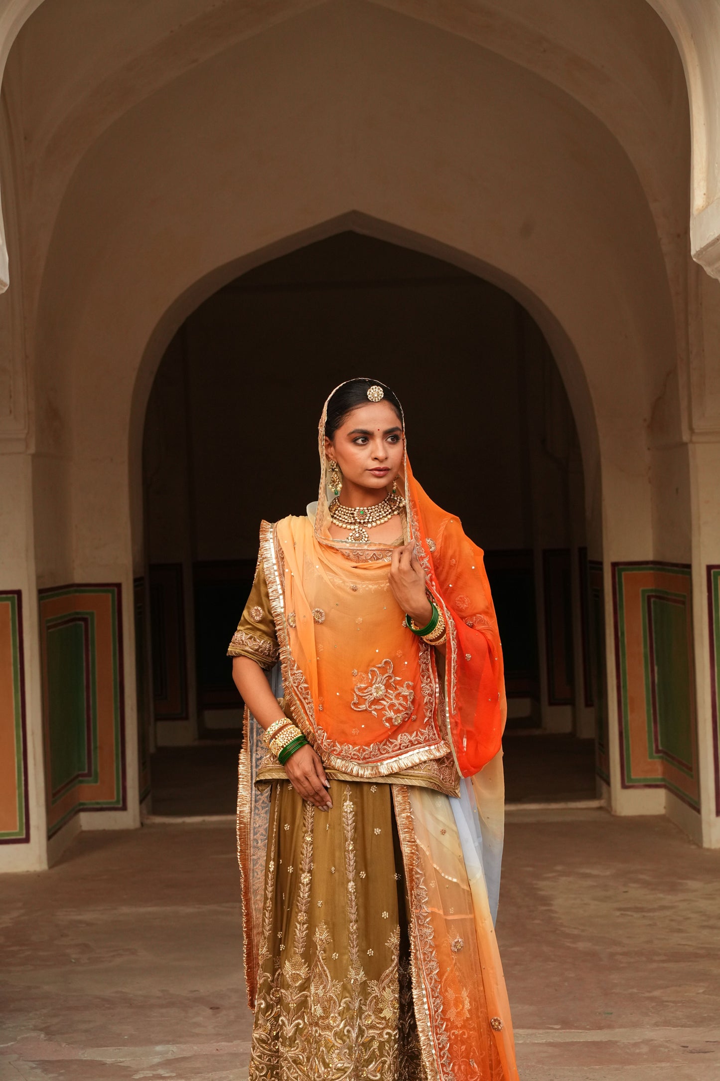 Handcrafted Zardosi Rajasthani Poshak