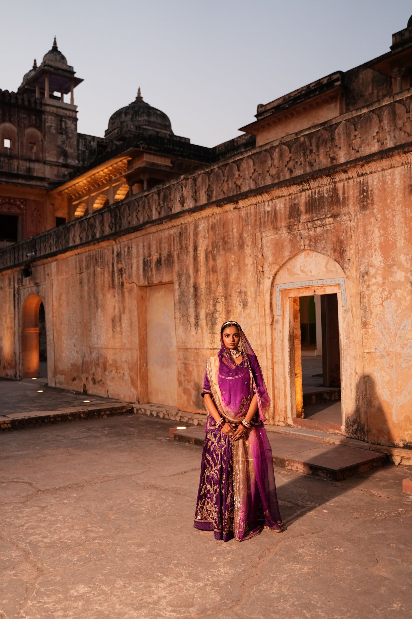 Handcrafted Rajasthani Poshak with Aari & zardozi Work