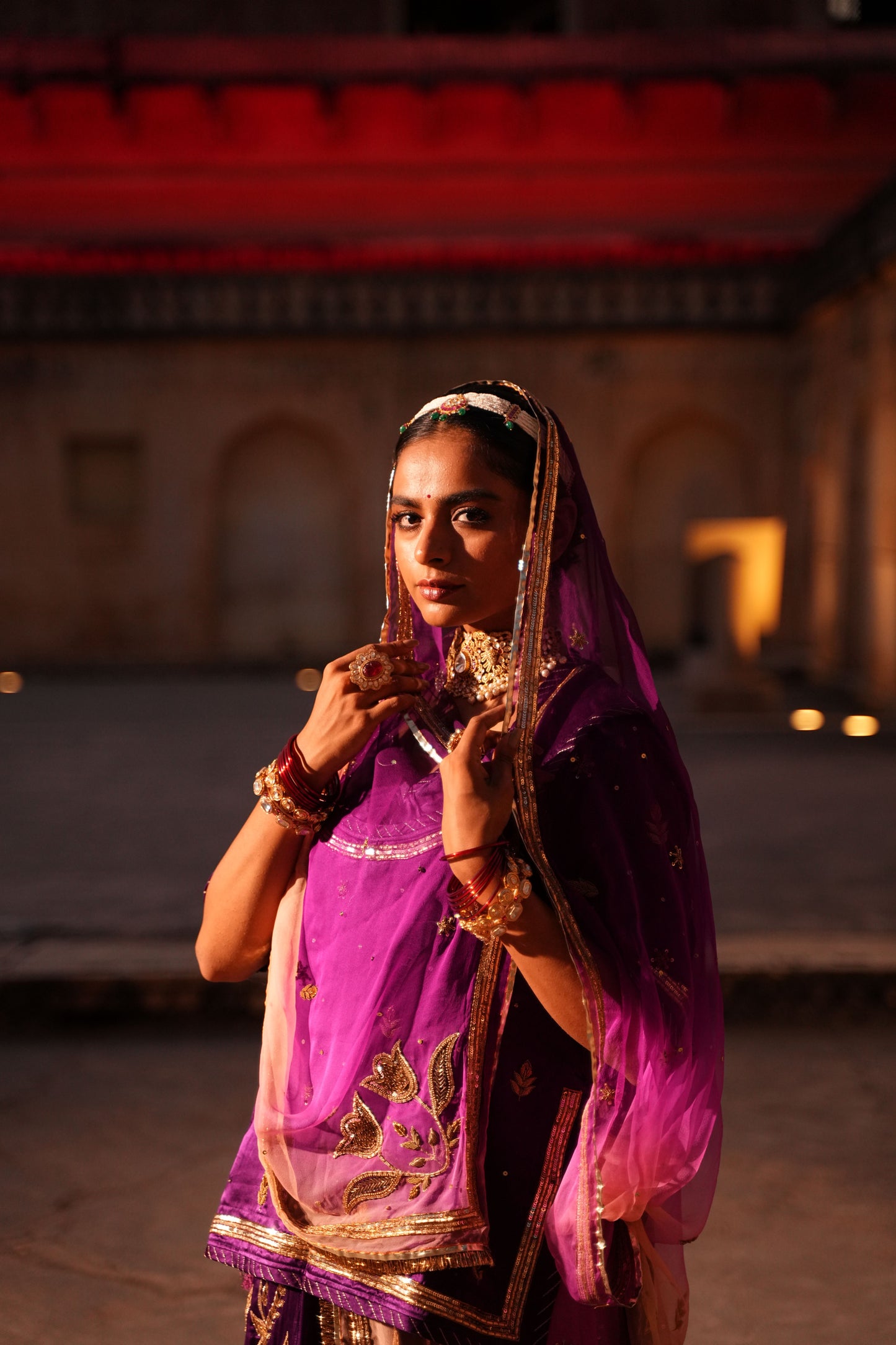 Handcrafted Rajasthani Poshak with Aari & zardozi Work