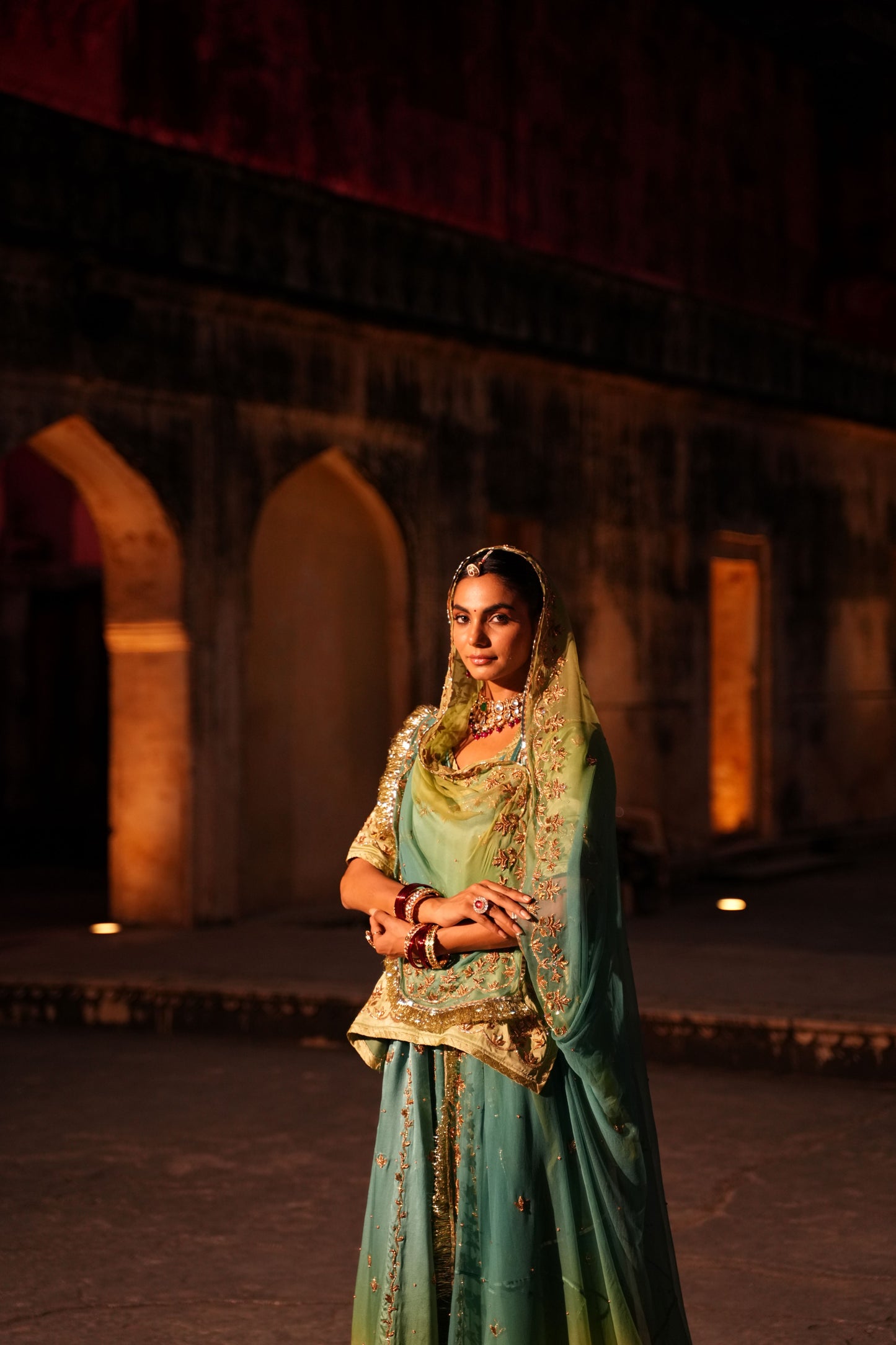 Golden Zardosi Rajasthani Poshak