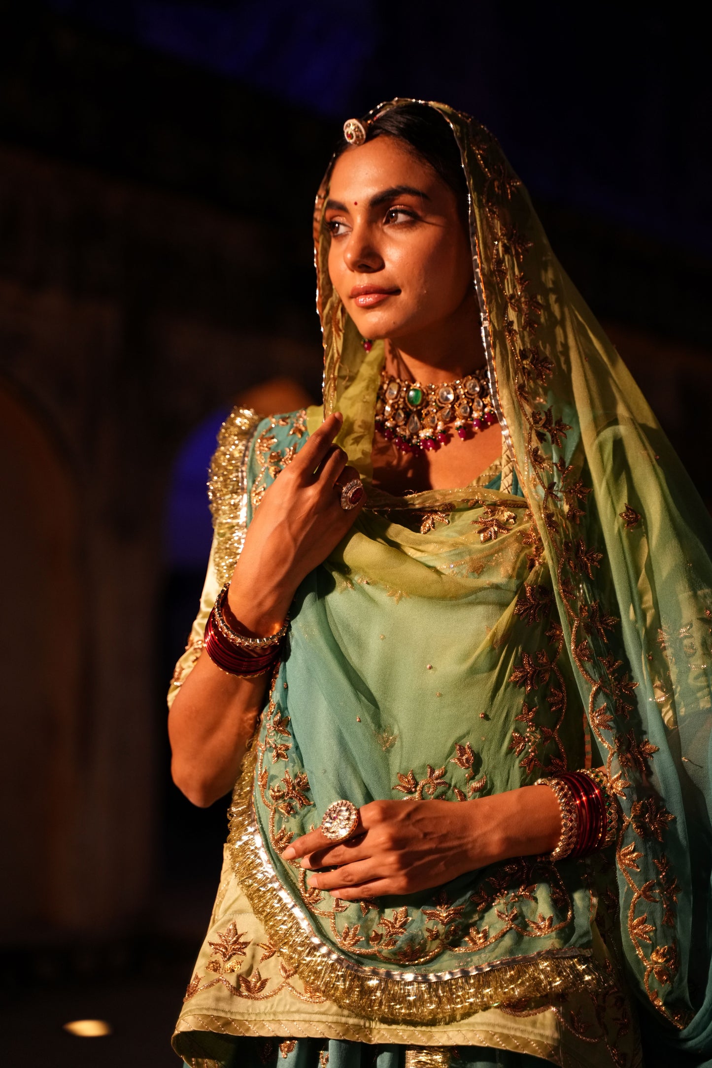 Golden Zardosi Rajasthani Poshak