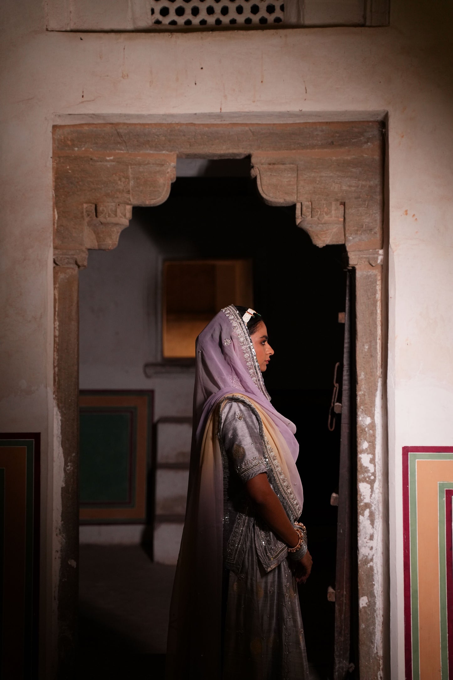 Silver Zardosi Handcrafted Rajasthani Poshak